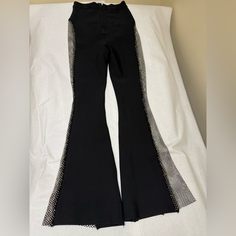 ◼️NWT;AKIRA Black and White Mesh Flare Pants◼️ - Picture 10 of 10